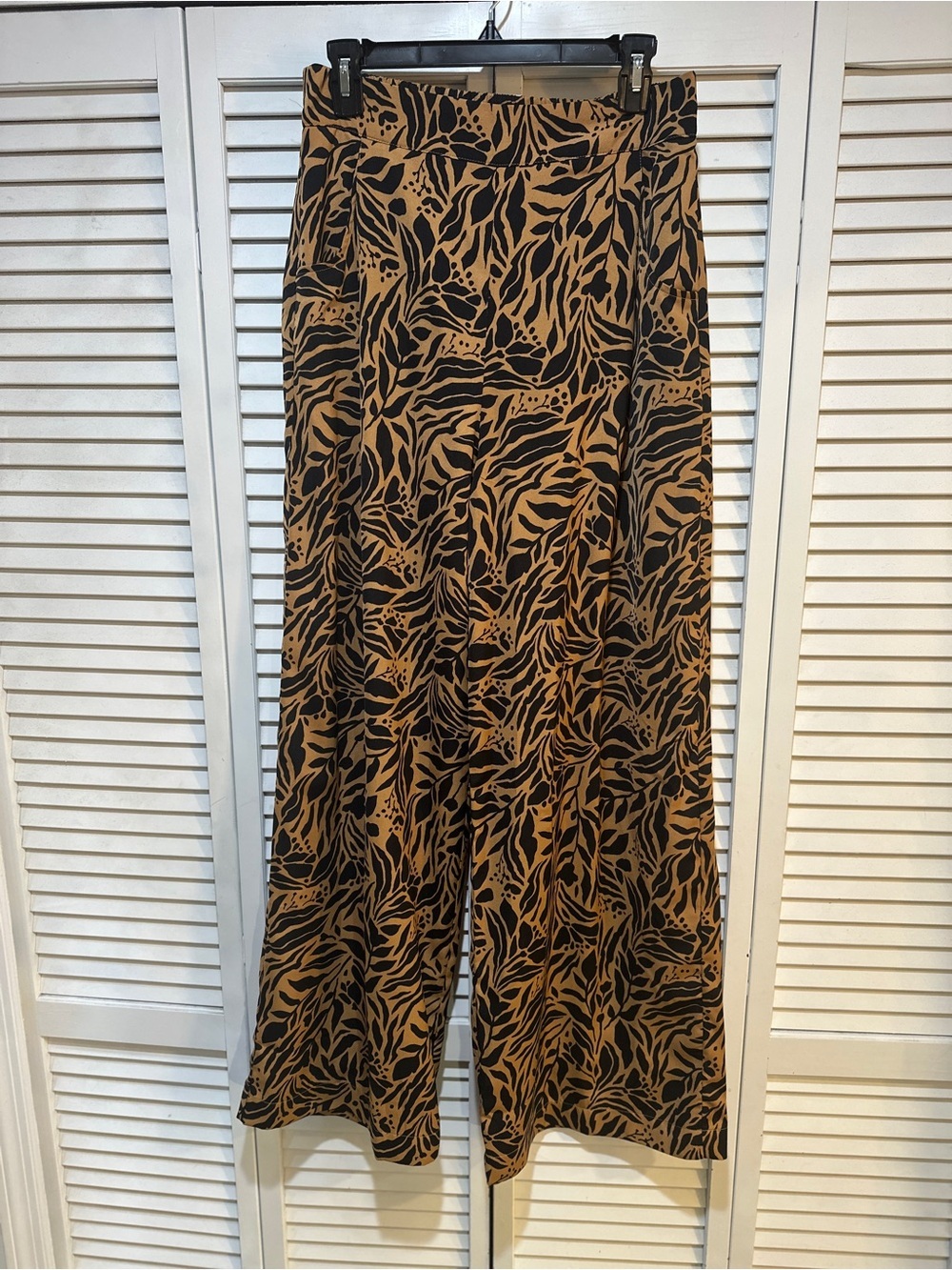Abstract Print Wide Leg Palazzo Pants High Rise Pull-On Medium - Picture 10 of 10